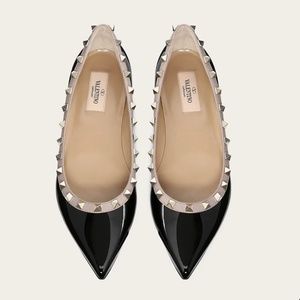 Valentino Garavani Patent Rockstud Ballerina Flats